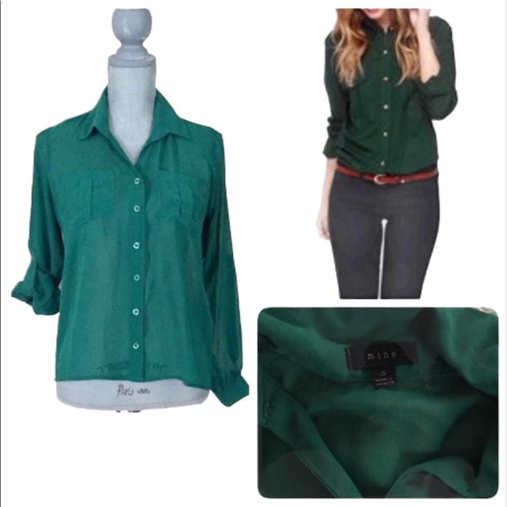 2 for $15, Sheer green blouse, S